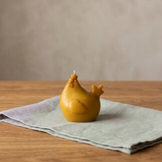 Воскова свічка Курочка ручної роботи, великодні декори для дому