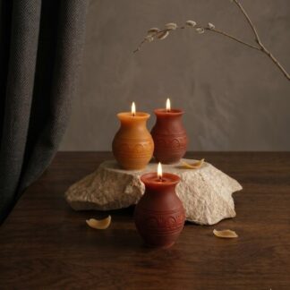 Свічка-глечик декоративна, бджолиний віск, преміум якість