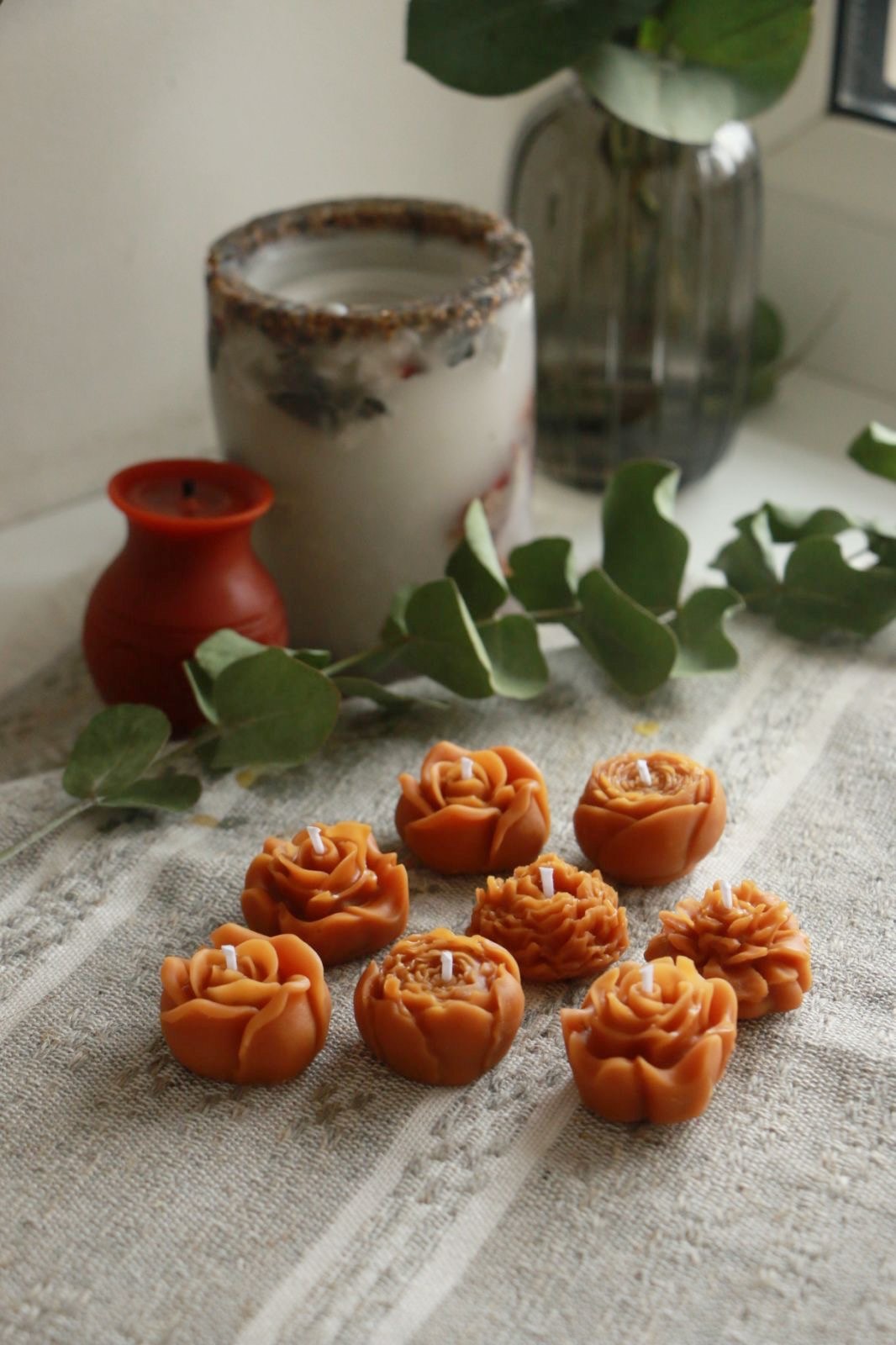 Тортові міні-свічки Квіти в палітрі карамелі 8шт Тортові міні-свічки Квіти в палітрі карамелі 8шт