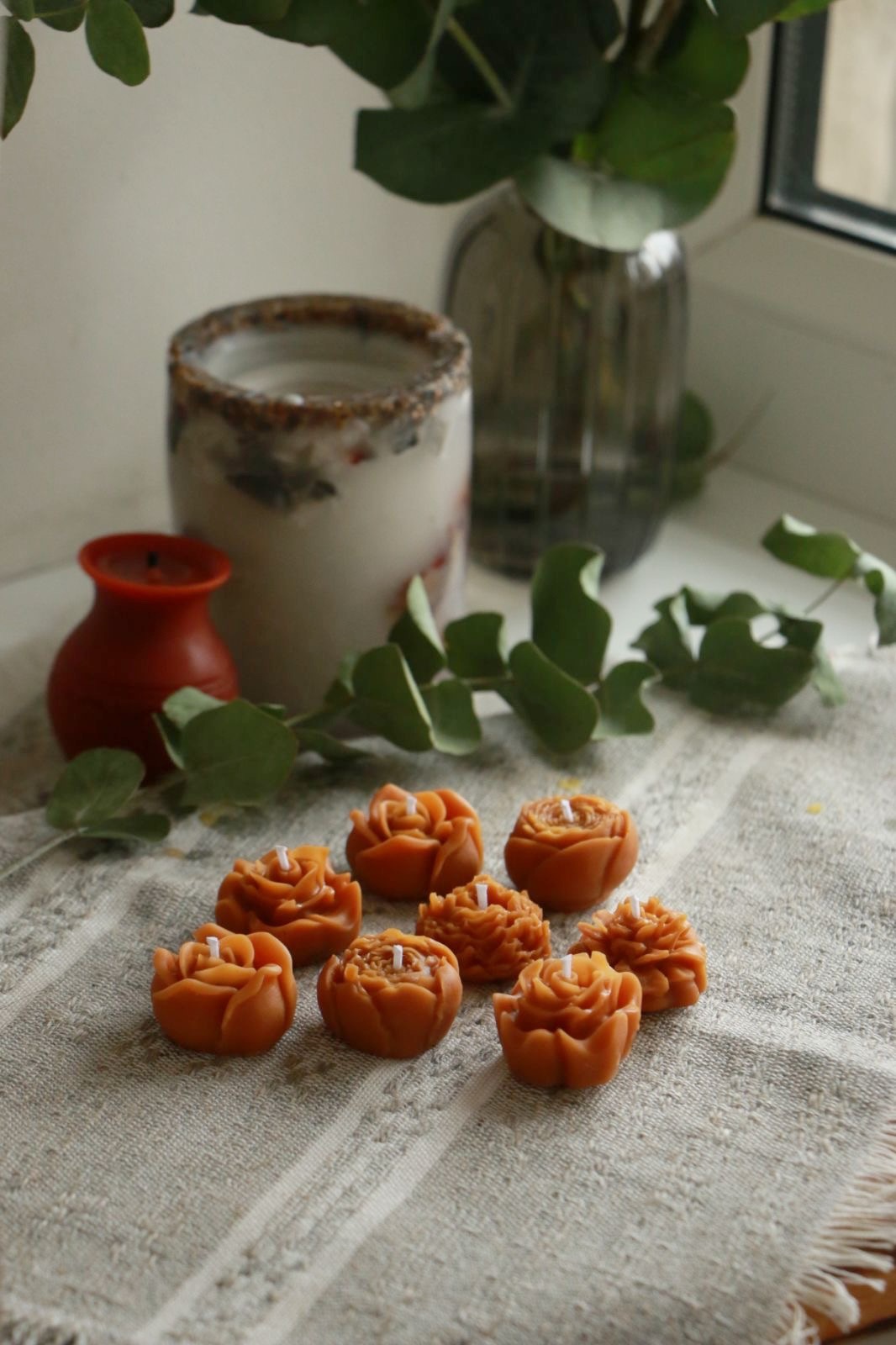 Тортові міні-свічки Квіти в палітрі карамелі 8шт Тортові міні-свічки Квіти в палітрі карамелі 8шт